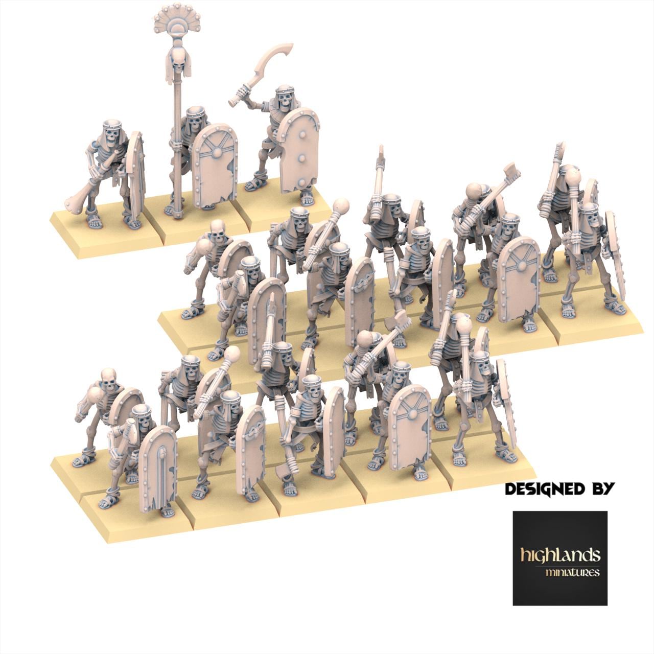 Eternal Dynasties - Ancient Skeletons with Hand Weapons - Eternal Dynasties - Highlands Miniatures