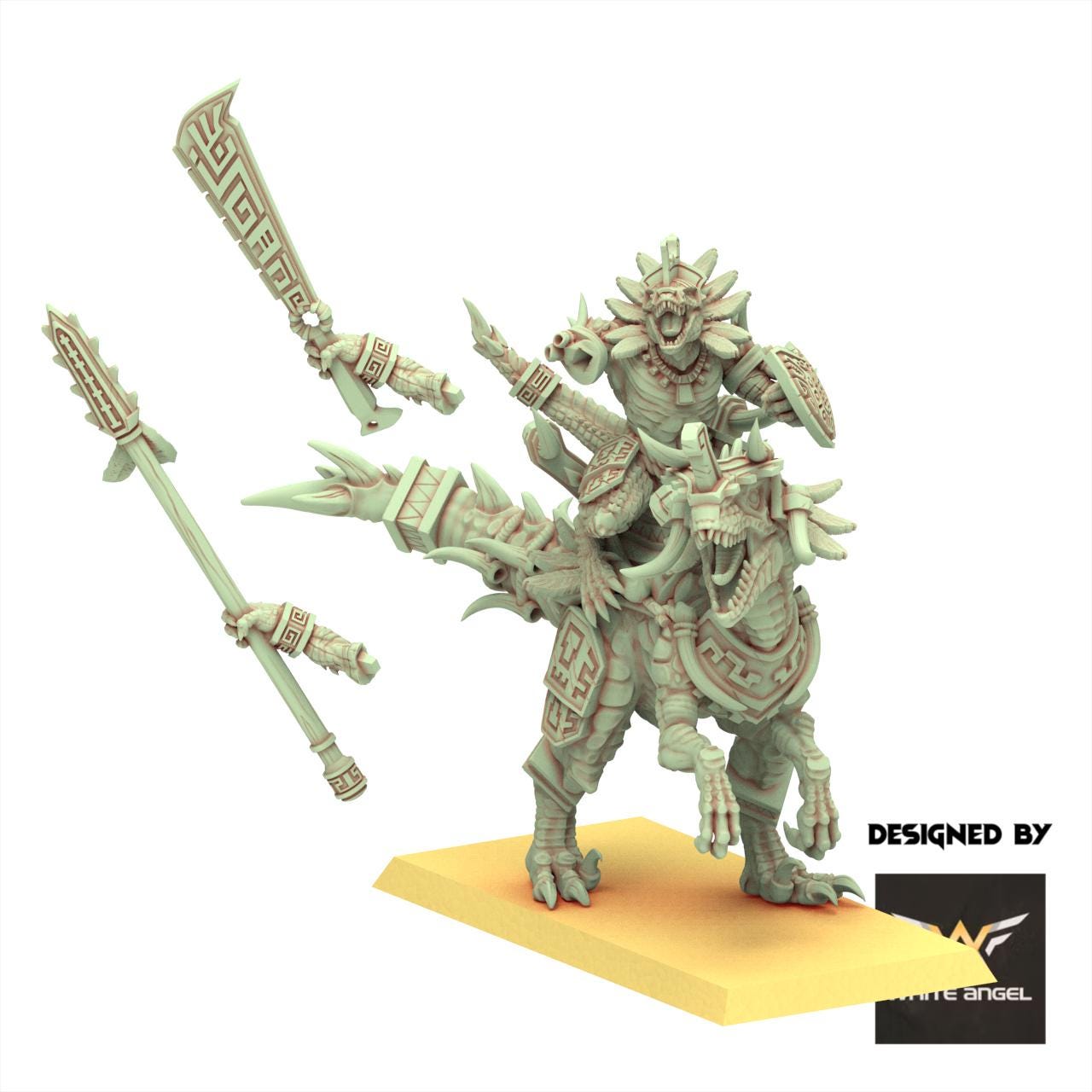 Lizardmen 28/32mm - Warriors Riders - White Angel Miniatures
