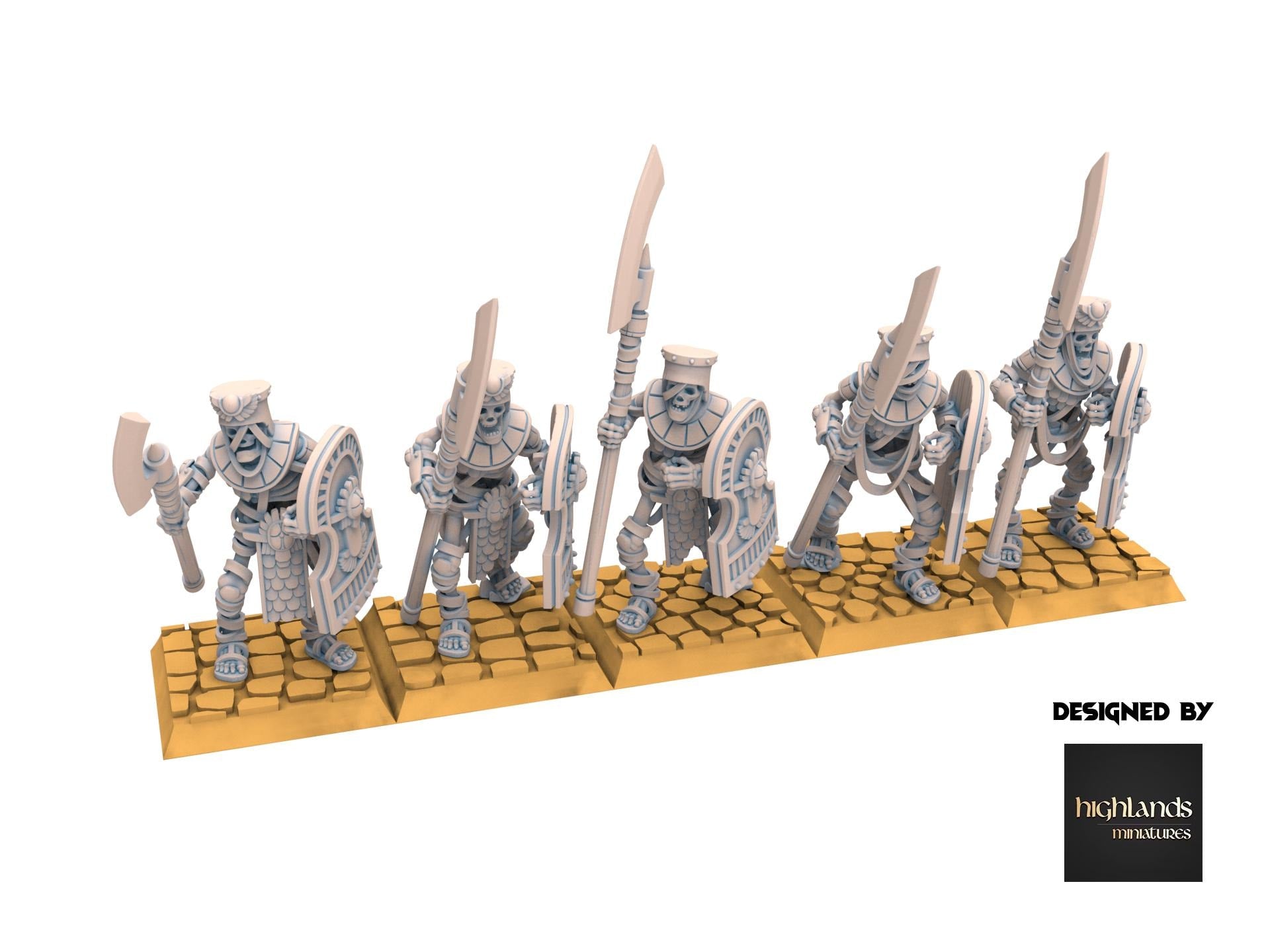 Eternal Dynasties - Ancient Skeleton Guards with Halberds - Eternal Dynasties - Highlands Miniatures