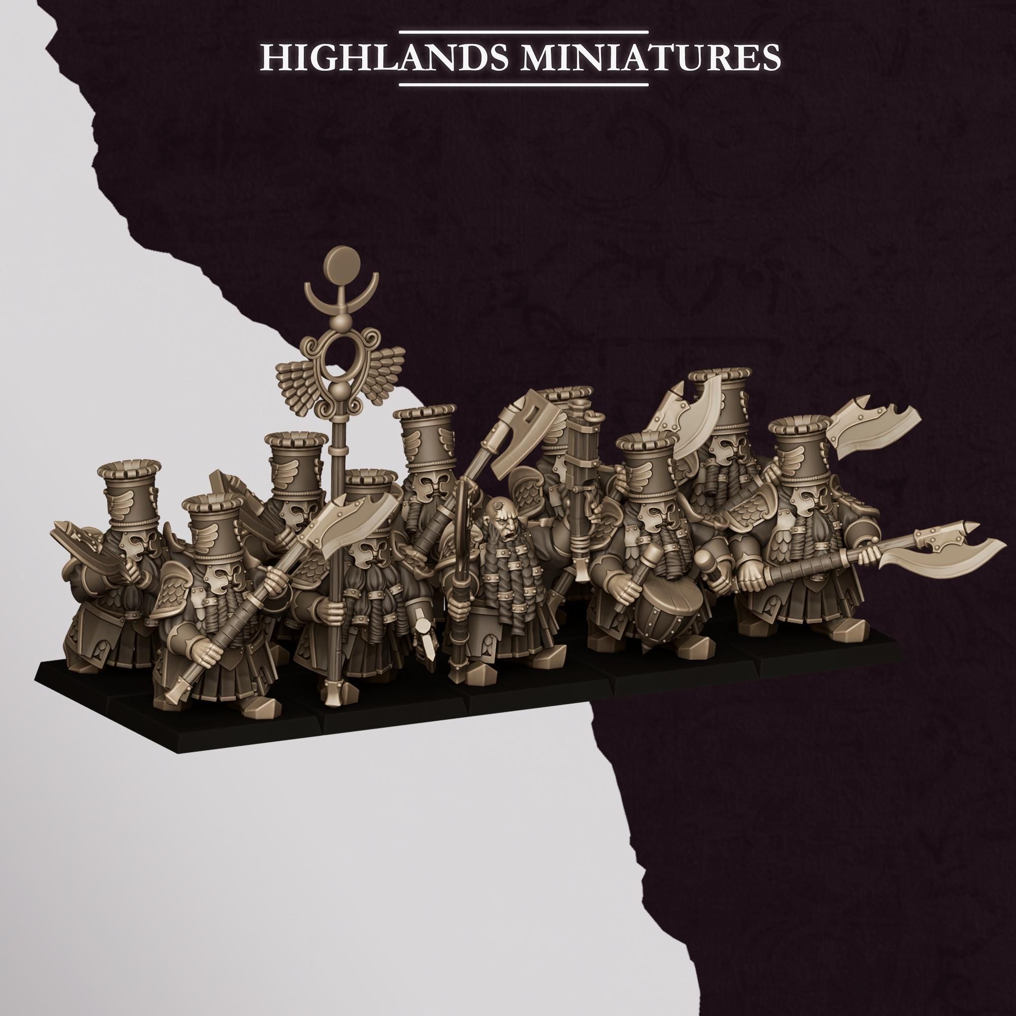 Chaos Dwarves - Heavy Guard With Great Weapons - Sons of Marduk - Highlands Miniatures