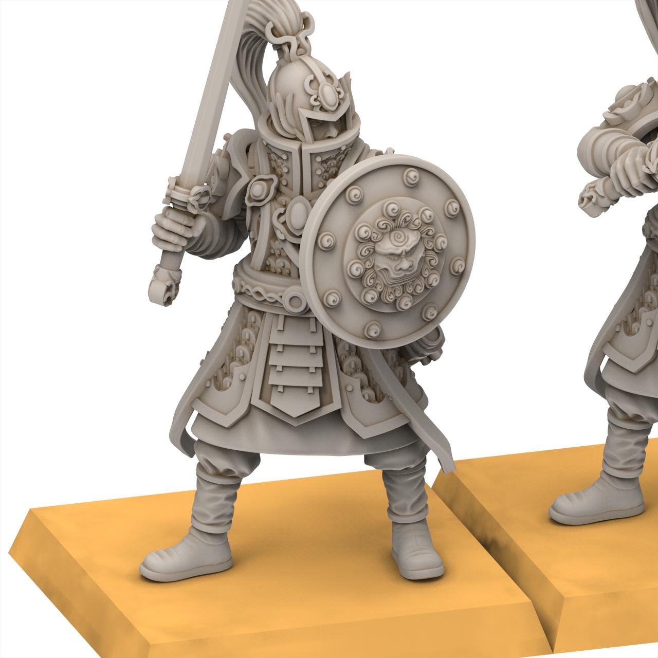 East Empire - Warriors With Sword & Shield - Chinese Cathay - 28&32mm - Kyoushuneko Miniatures
