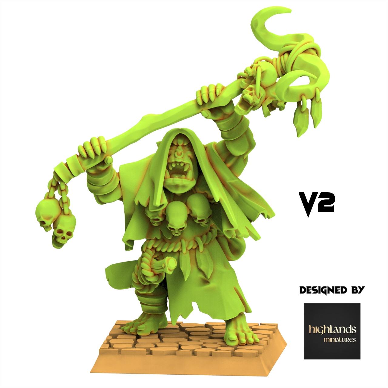 Orc & Goblin - Shamans - Moredhun's Orc - Highlands Miniature