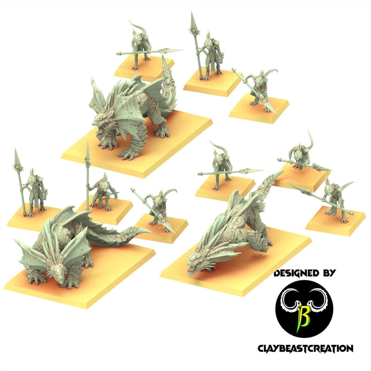Lizardmen 28/32mm - Lavadon Prime - ClayBeastCreation