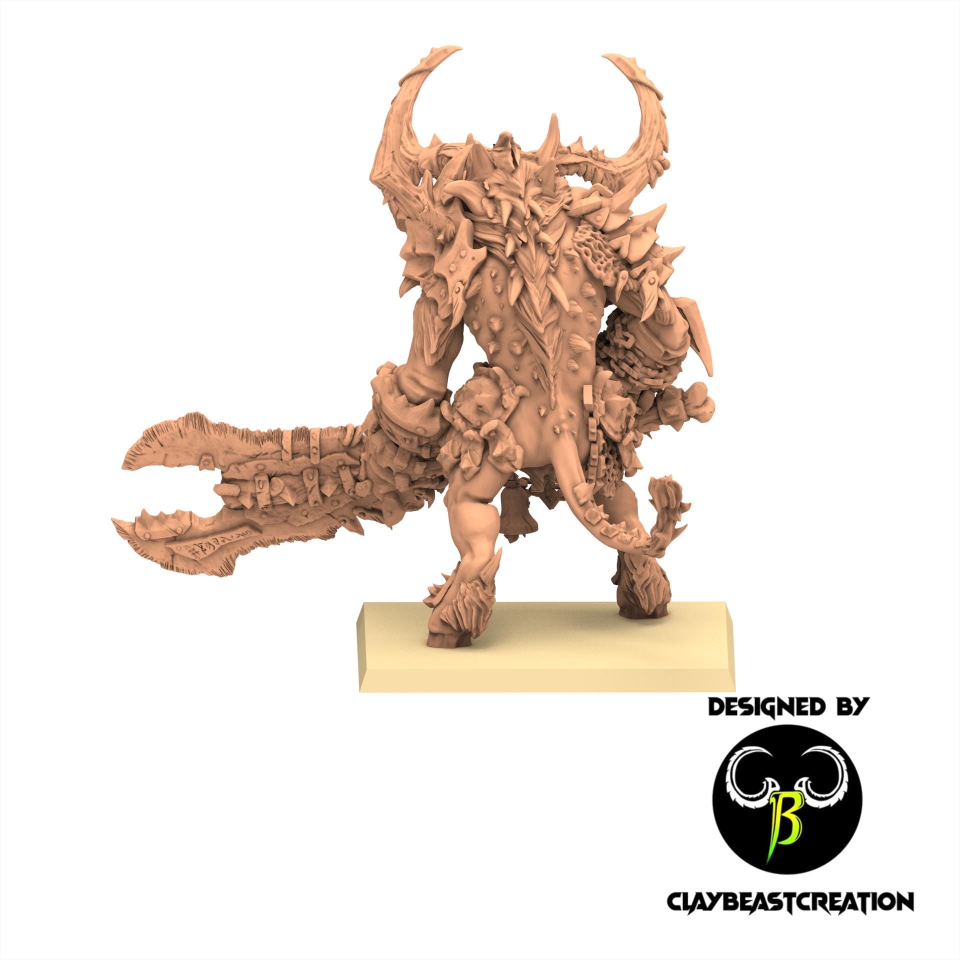 Beastmen - Minotaur Warlord - Fallen Beast - ClayBeastCreation