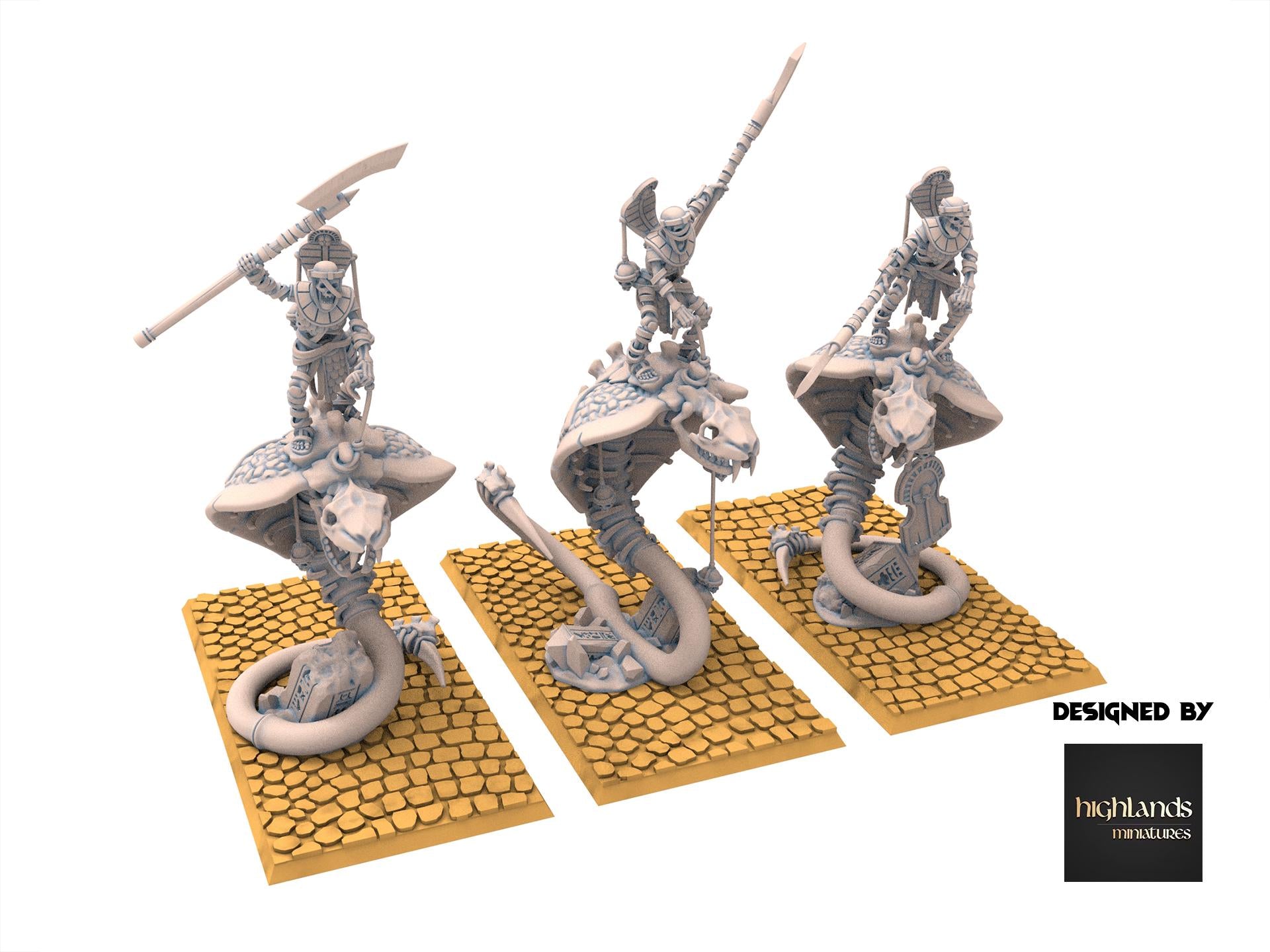 Eternal Dynasties - Mounted Ancient Guard on Great Snakes - Eternal Dynasties - Highlands Miniatures