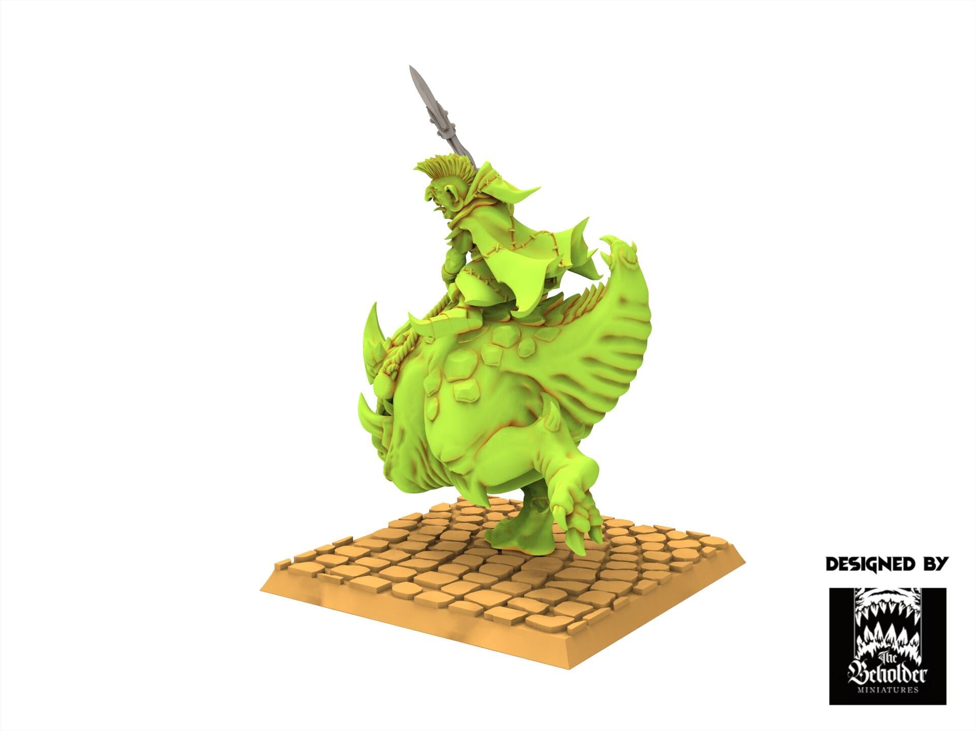 Orc & Goblin - Wurtbelz Goblin Leader on Kavehorror - The Black horde - The Beholder Miniatures