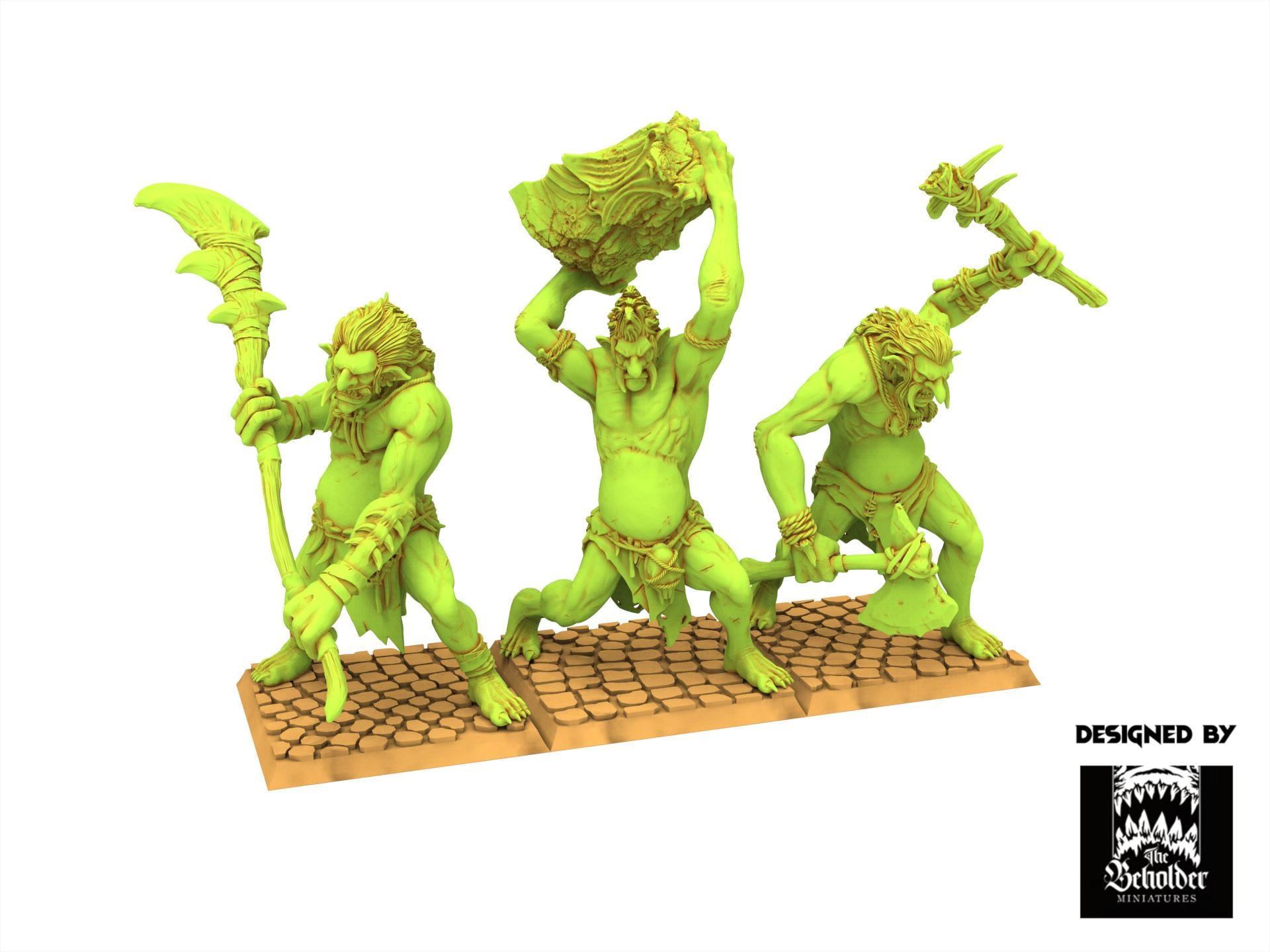 Orc & Goblin - Mountains Trolls - The Black horde - The Beholder Miniatures