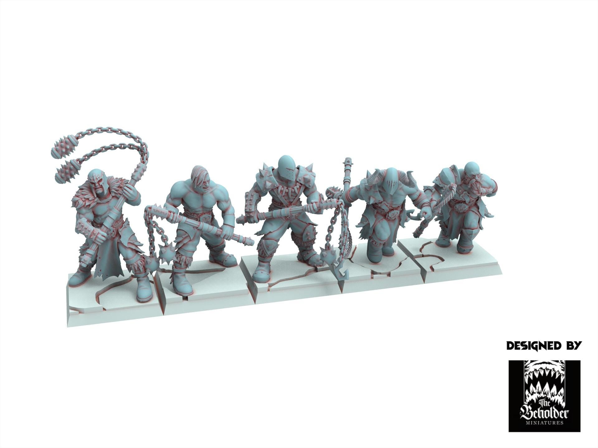 Fantasy Chaos - Barbarian with Flail 32mm - Realms of Mayhem - Beholder Miniature