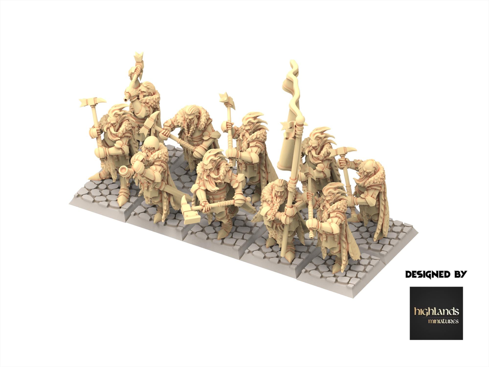 Imperial Fantasy - Mergenheim knights on foot - Sunland - Highlands Miniatures