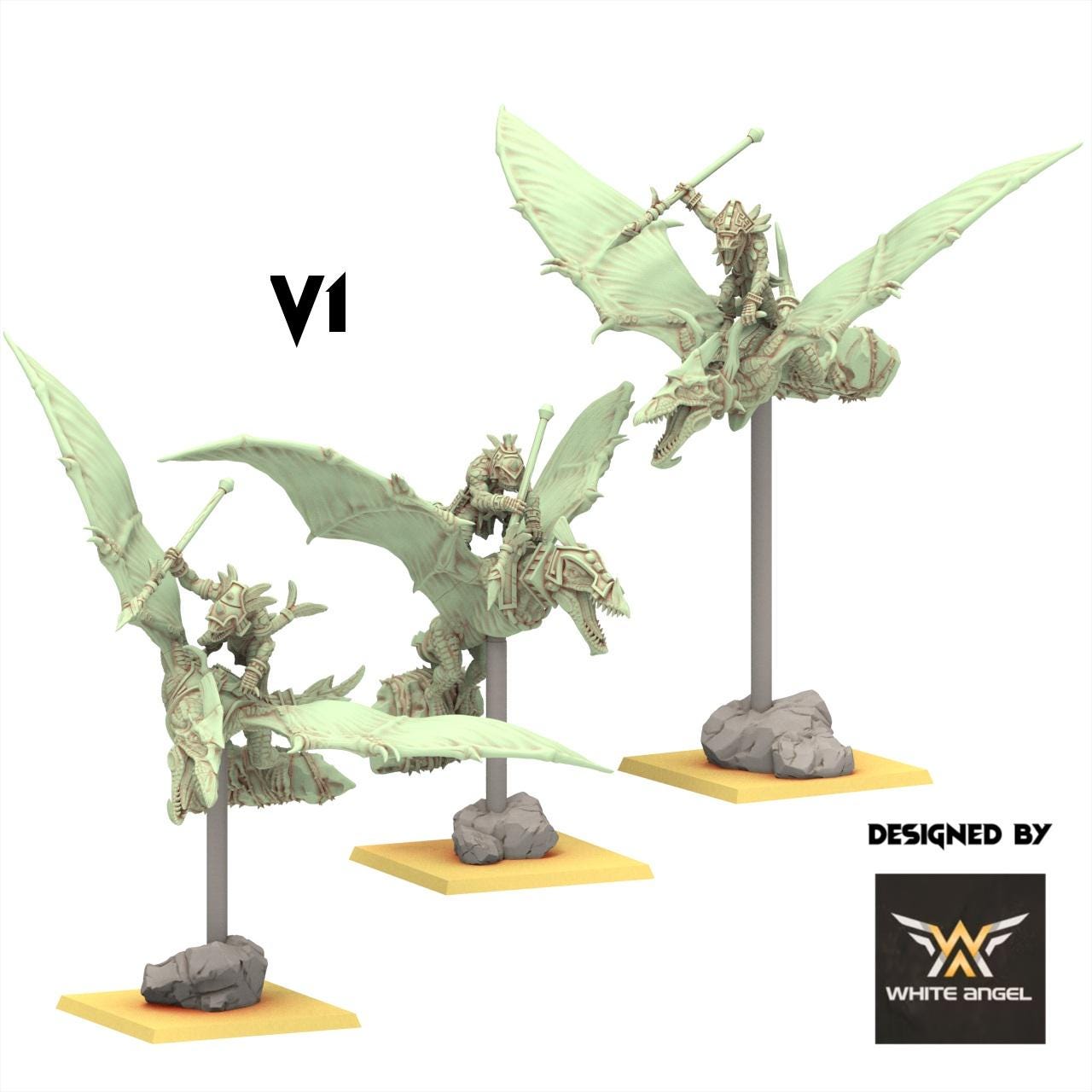 Lizardmen 28/32mm - Skycrawler Lizards - White Angel Miniatures