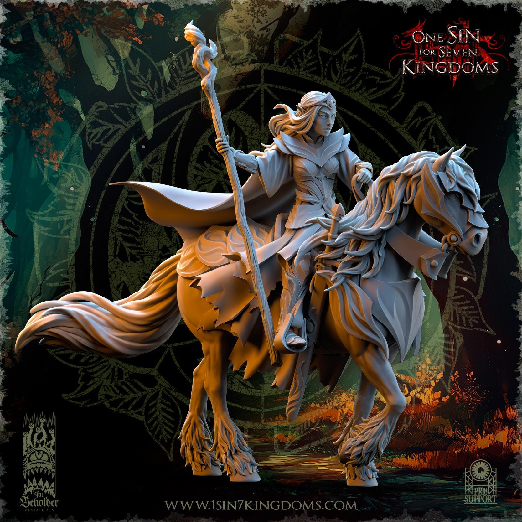 Sylvan Elves - Nuara, Whisper of the Trees - Evergreen Elves - The Beholder Miniatures