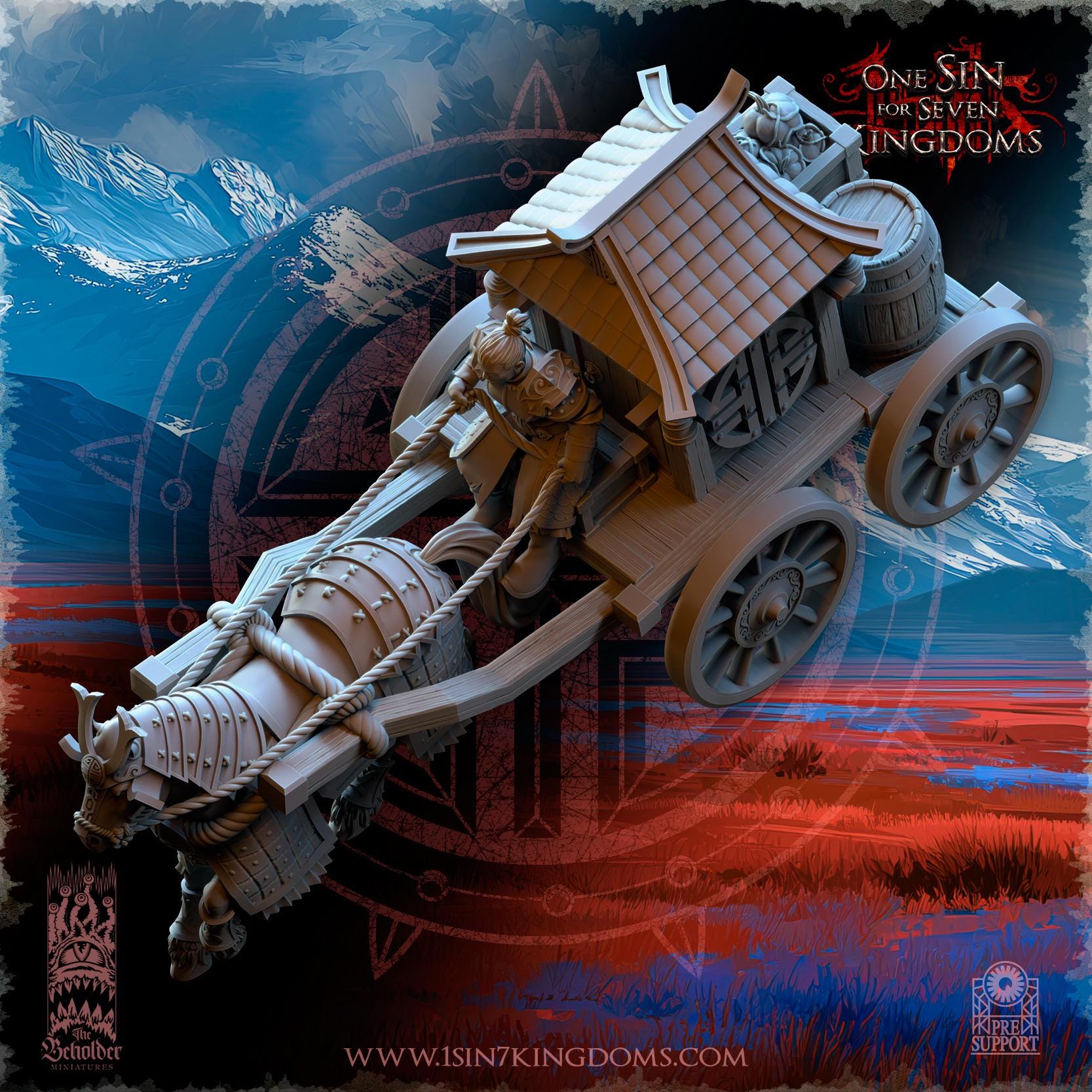 East Empire - Imperial Supply Chariot - Astarii Dynasty - 28&32mm - The Beholder Miniatures
