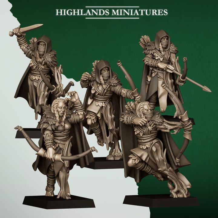 Sylvan Elves - Feral Scouts - Feral - Highlands Miniatures