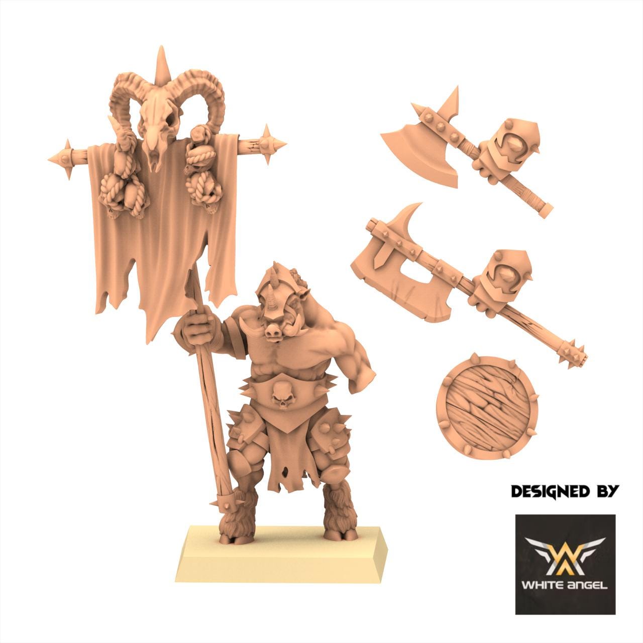 Beastmen - Boars Warrior - White Angel Miniatures