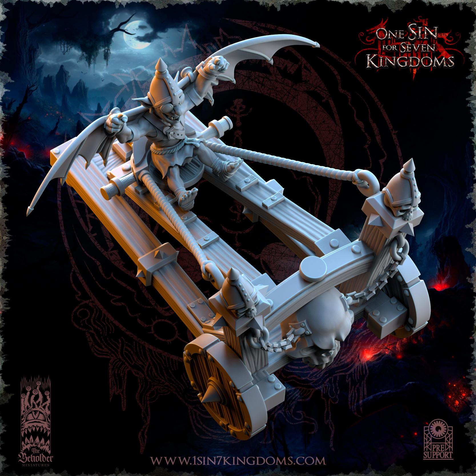 Orc & Goblin - Goblins Slingshot of Doom - The Black horde - The Beholder Miniatures
