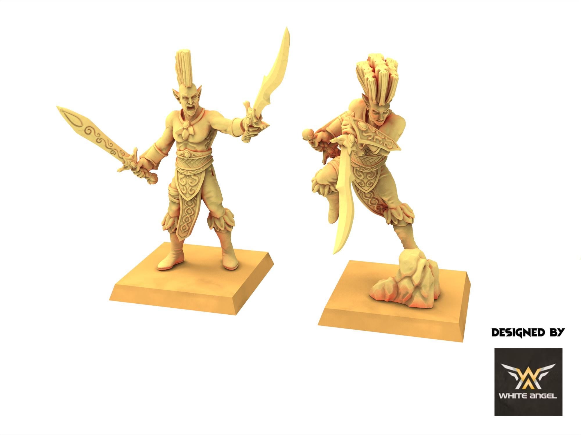 Sylvan Elves - x5 Forest Dancer Sword - Forest Warrior - White Angel Miniatures