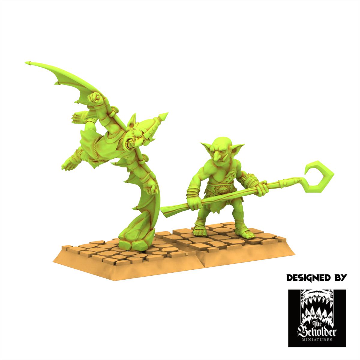 Orc & Goblin - Goblins Slingshot of Doom - The Black horde - The Beholder Miniatures