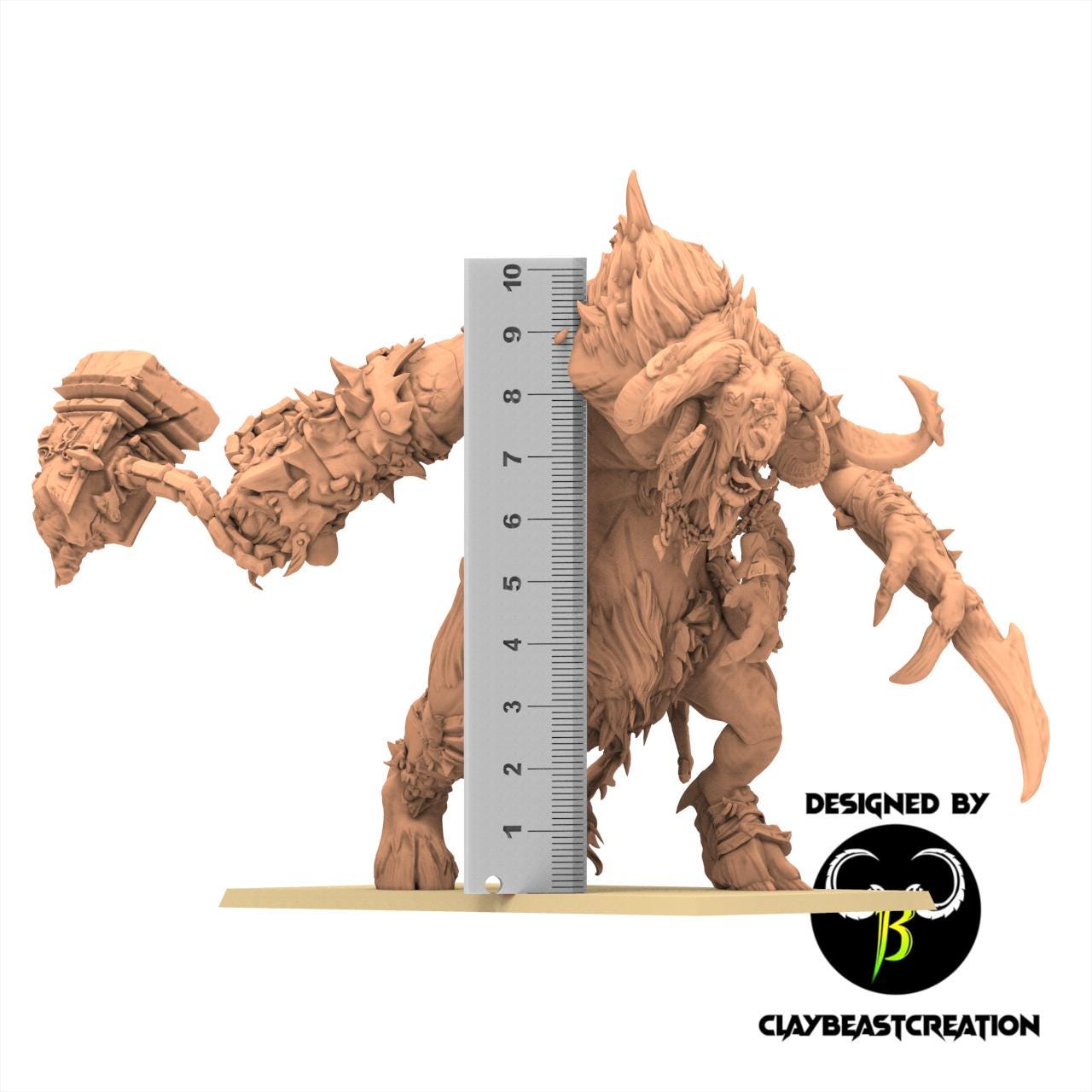 Beastmen - Ghor Herd Behemont - Fallen Beast - ClayBeastCreation