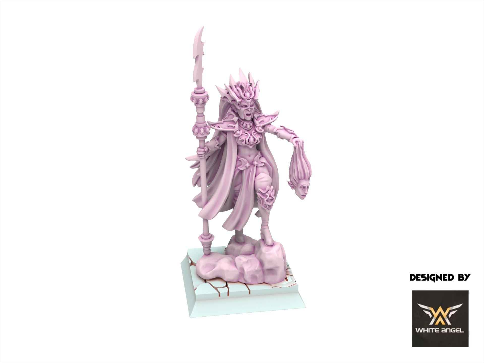 Dark Elves - Queen of the Dark Realm - Slaves of Darkness - White Angel Miniatures