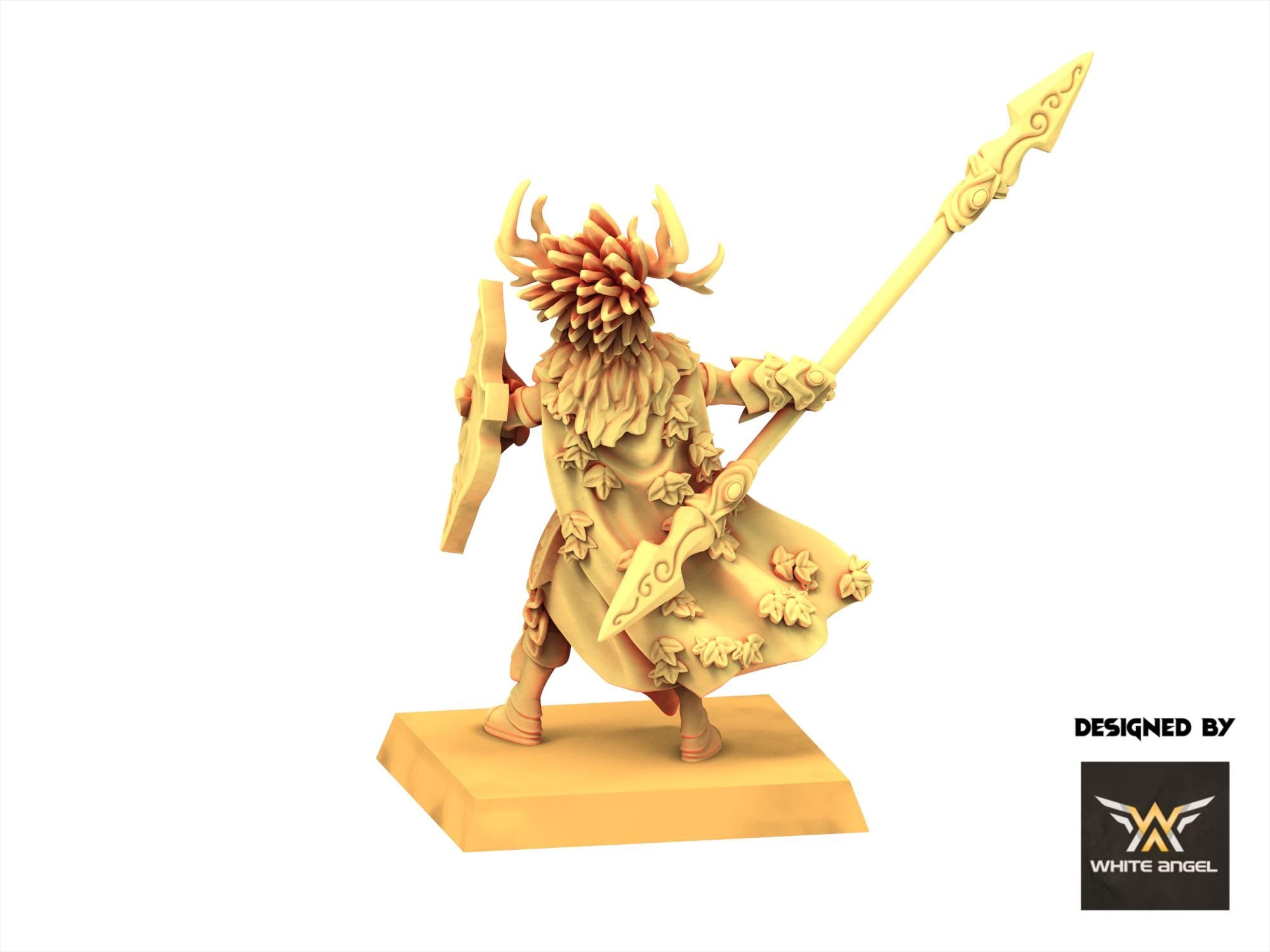 Sylvan Elves - Lord of the Forest - Forest Warrior - White Angel Miniatures