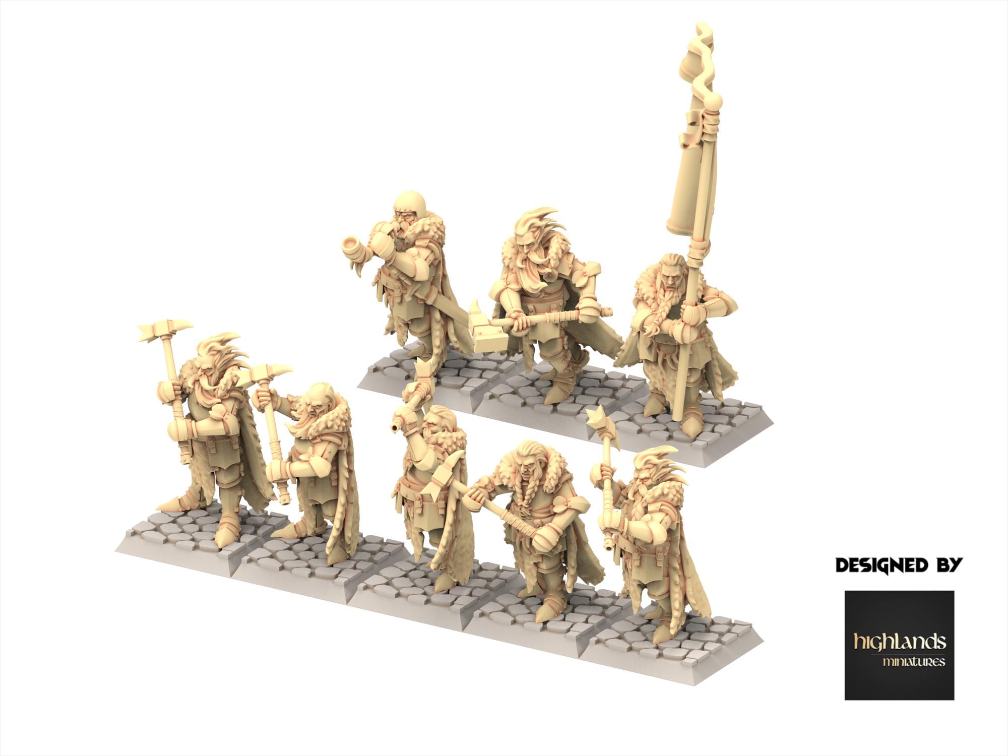 Imperial Fantasy - Mergenheim knights on foot - Sunland - Highlands Miniatures