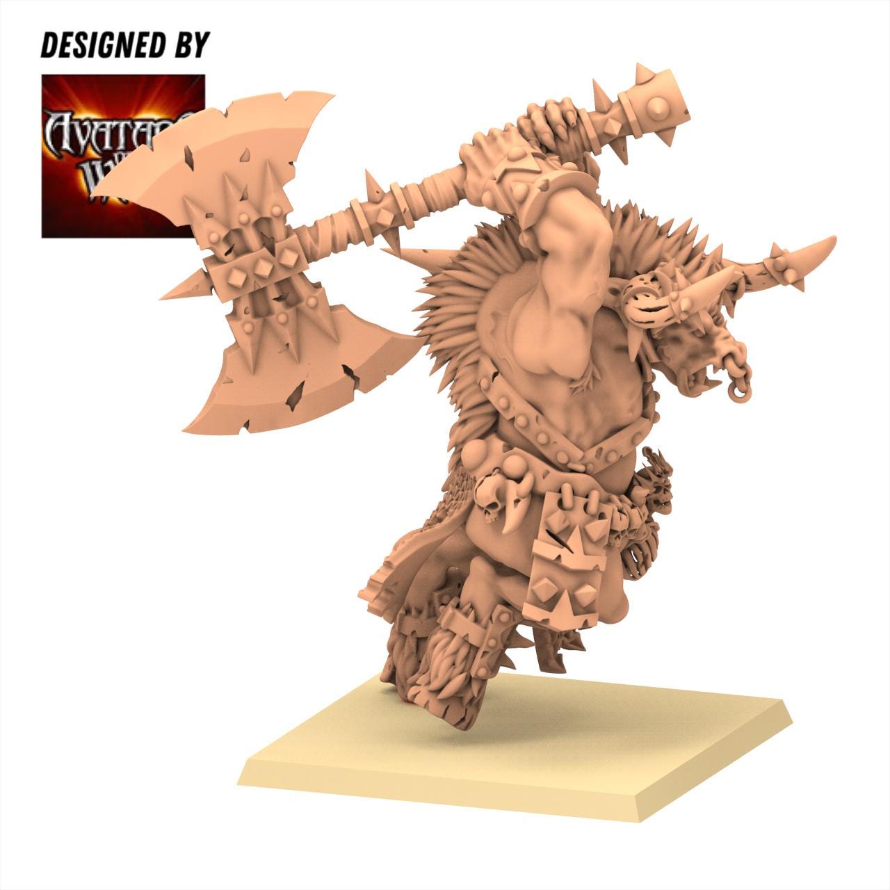 Beastmen - Minotaur lord with great weapon - 28&32mm scale - Avatar of War