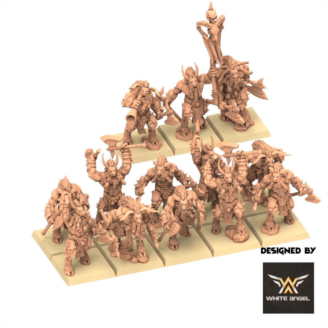 Beastmen - Warrior Beserks - White Angel Miniatures