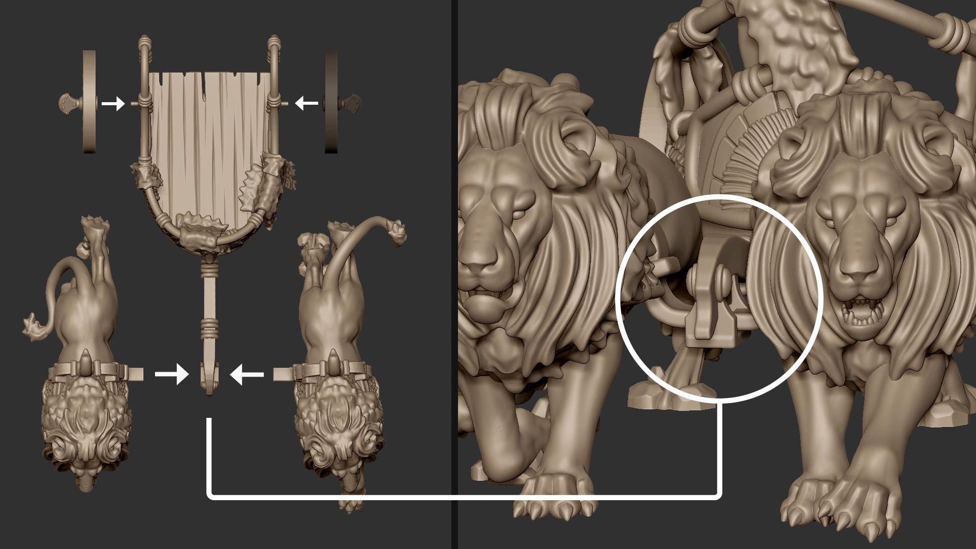 Hight Elves - Lions Chariot - Aegean - Highlands Miniatures