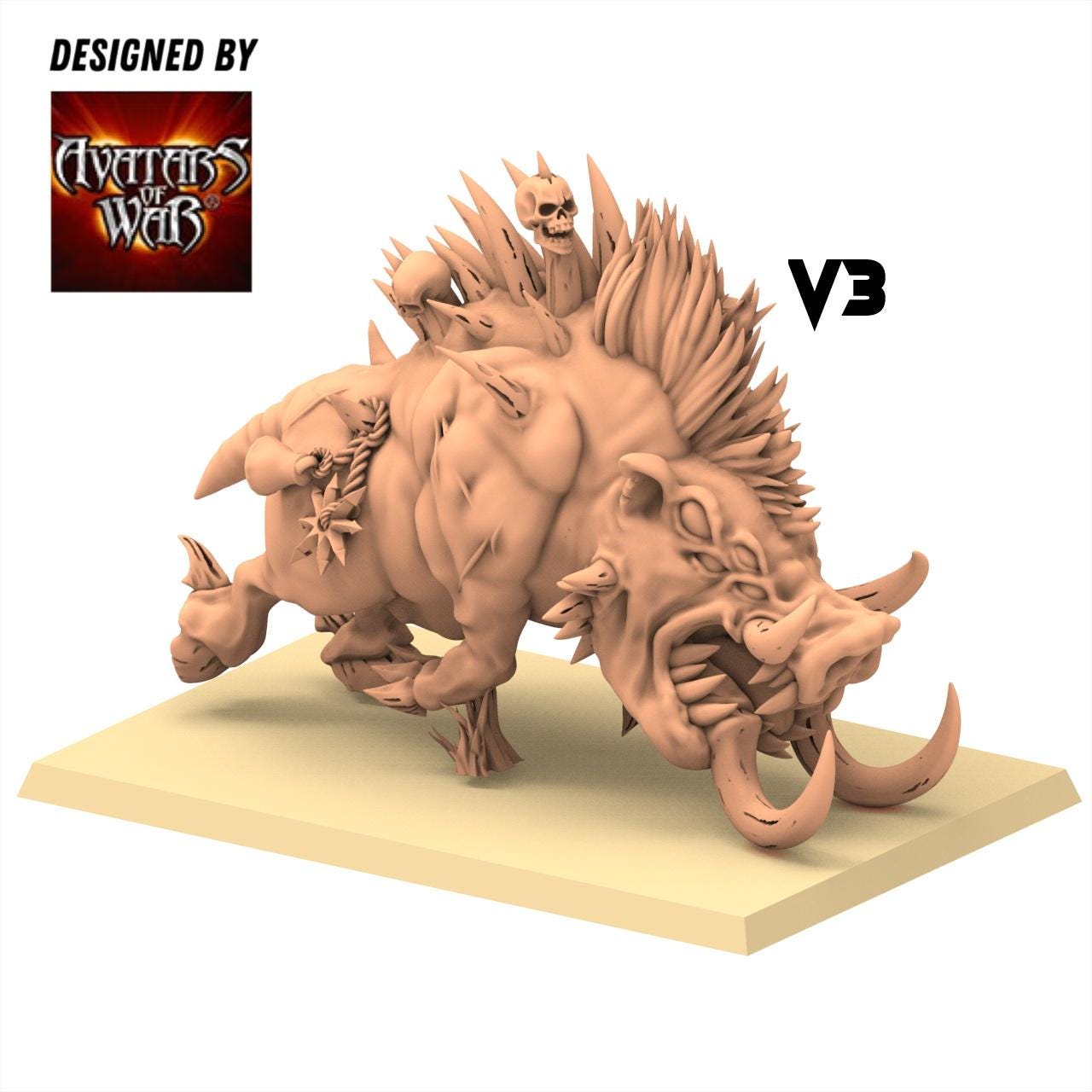 Beastmen - Razortusks - monopose 28&32mm scale - Avatar of War