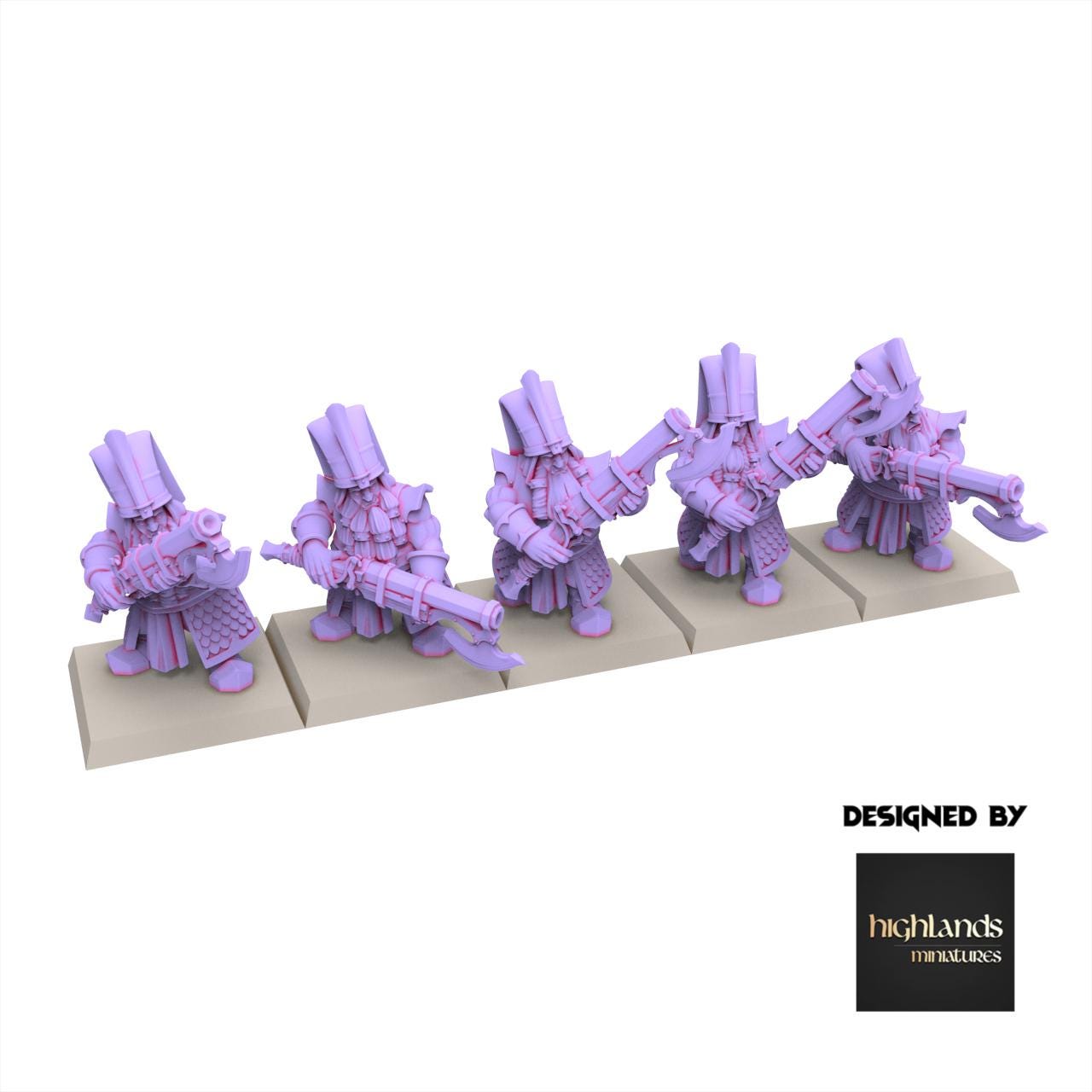 Chaos Dwarves - Shooters With Jezail - Sons of Marduk - Highlands Miniatures