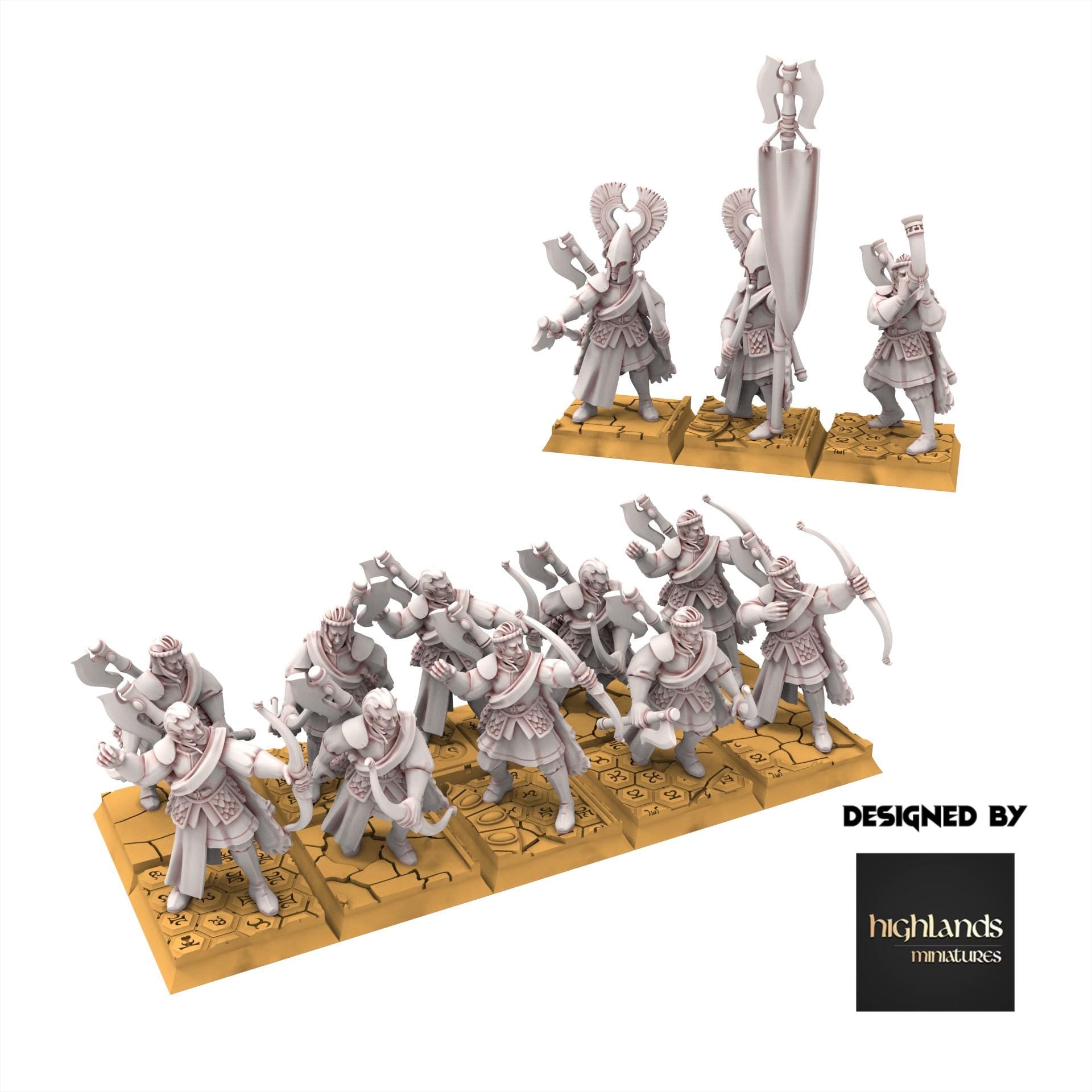Hight Elves - Nemean Lions with Bows - Aegean - Highlands Miniatures
