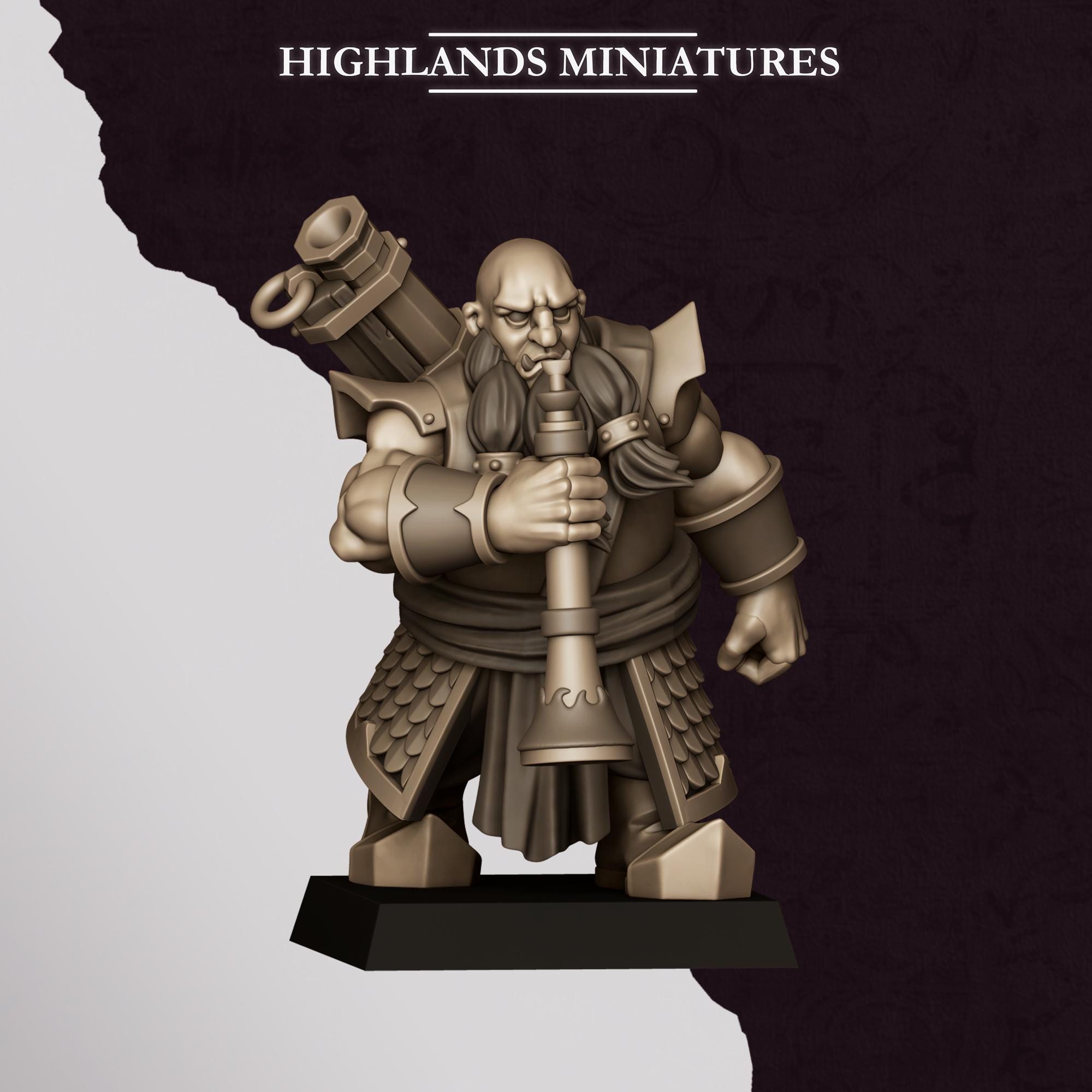 Chaos Dwarves - Shooter With Blunderbuss - Sons of Marduk - Highlands Miniatures