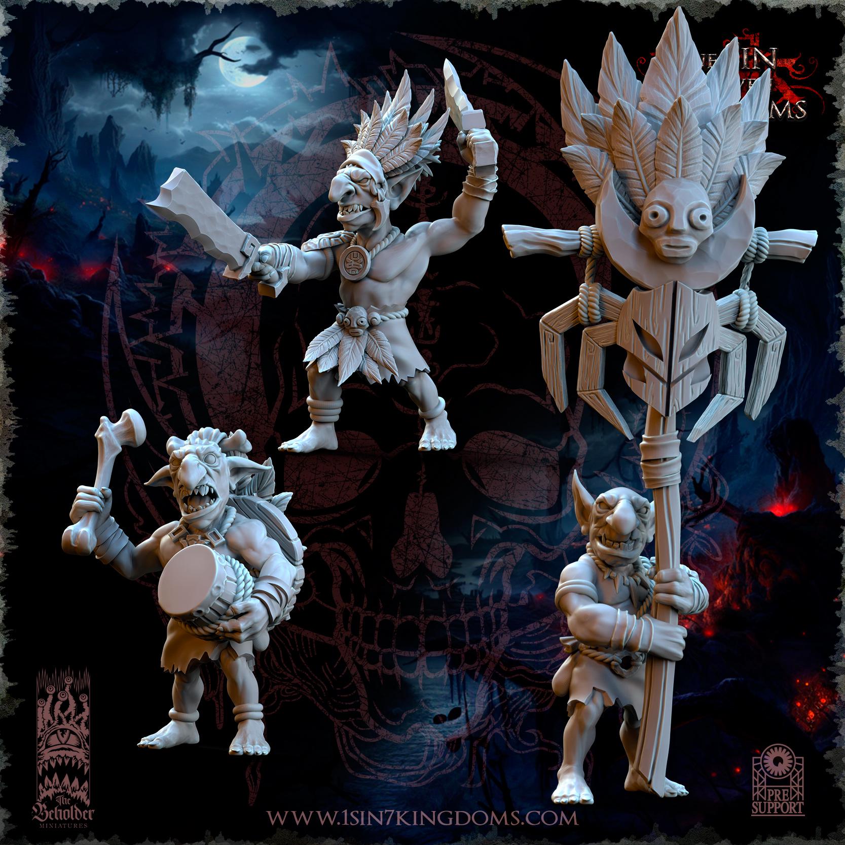 Orc & Goblin - Goblins Jungle Warriors - The Black horde - The Beholder Miniatures