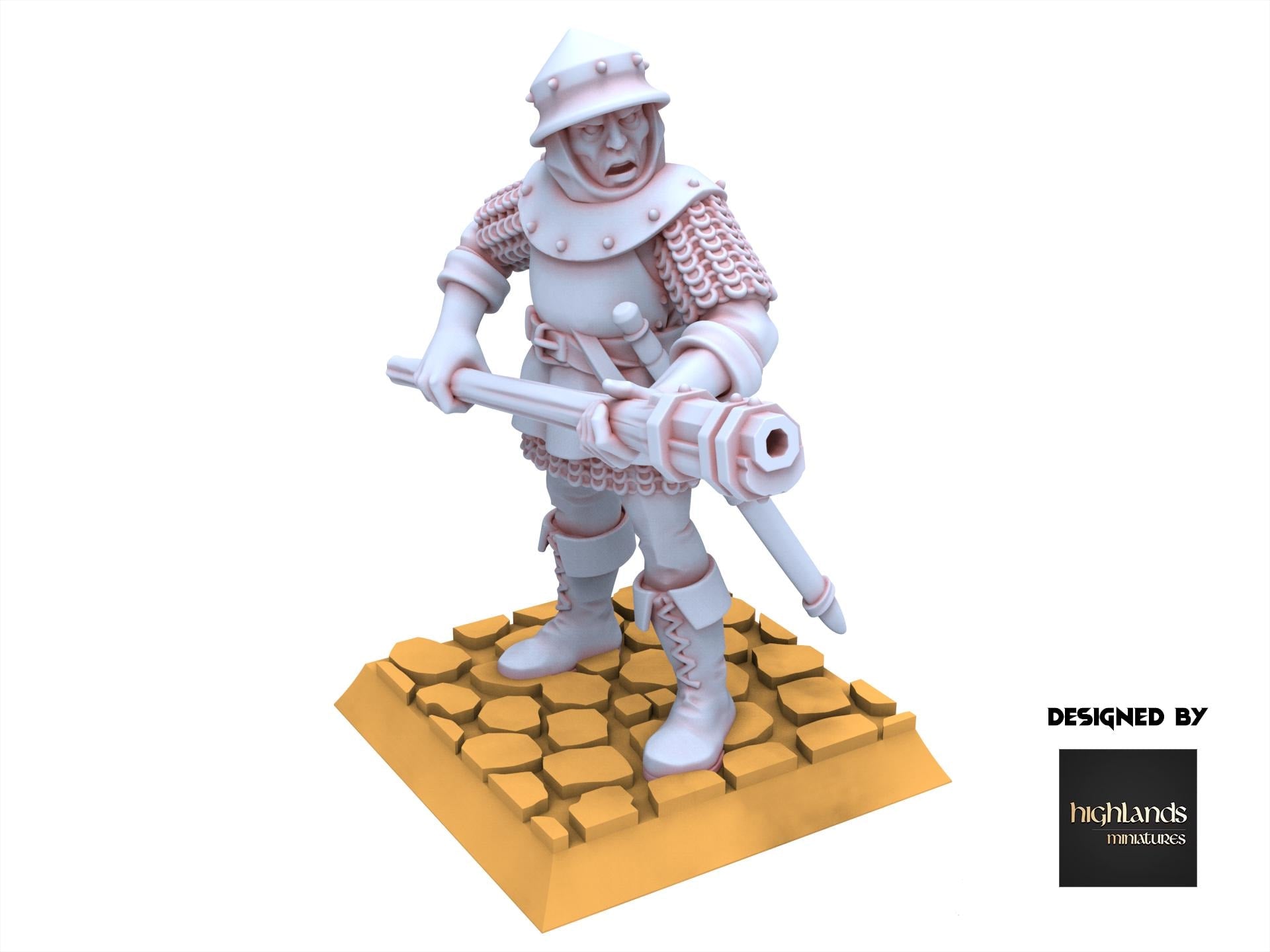 Arthurian Knights - x12 Shooters Handgunners - Gallia - Highlands Miniatures