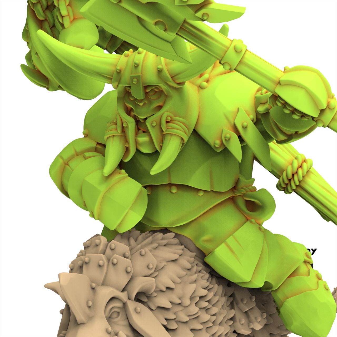 Orc & Goblin - Mounted Orc Chief - Moredhun's Orc - Highlands Miniature