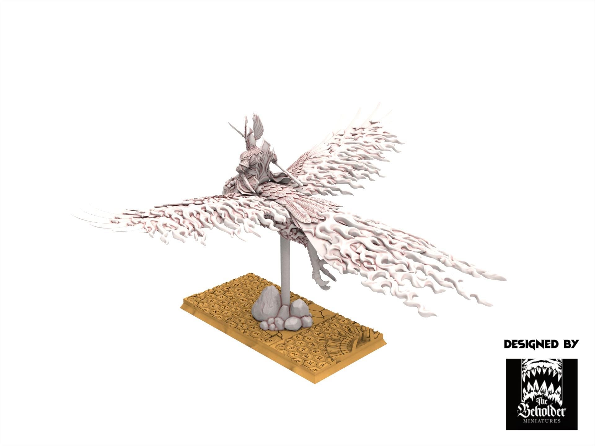 Hight Elves - Searing Bird Lord on Phoenix - Silvermoor - The Beholder Miniatures