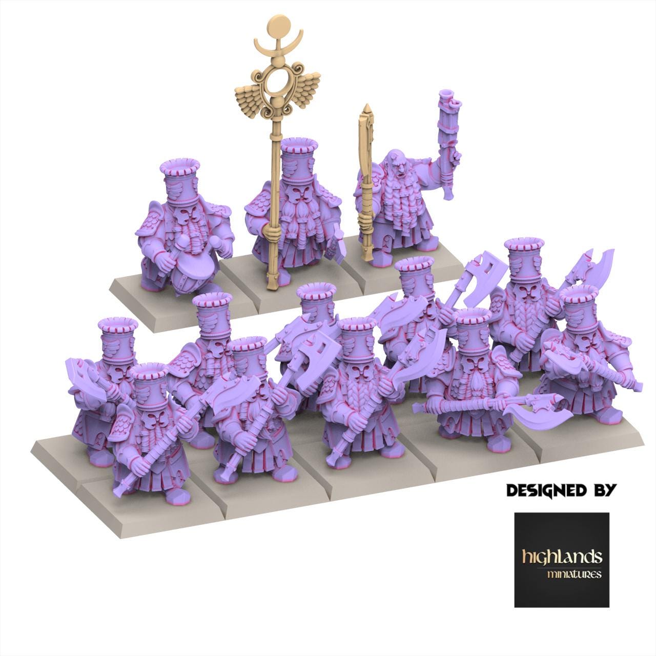 Chaos Dwarves - Heavy Guard With Great Weapons - Sons of Marduk - Highlands Miniatures