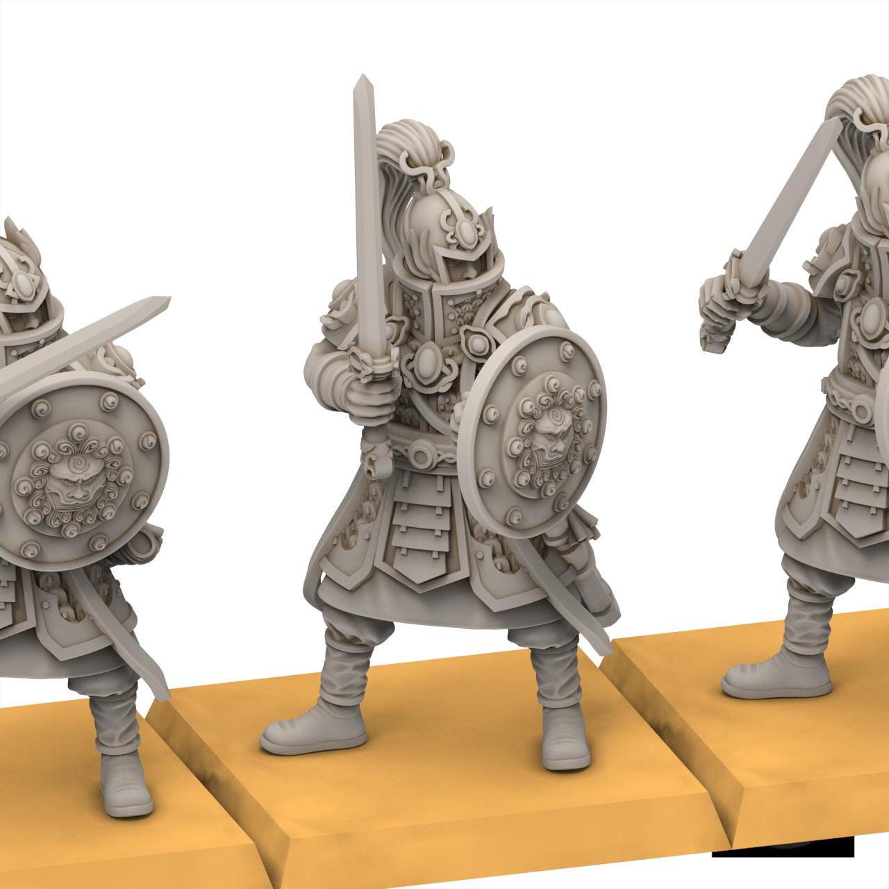 East Empire - Warriors With Sword & Shield - Chinese Cathay - 28&32mm - Kyoushuneko Miniatures