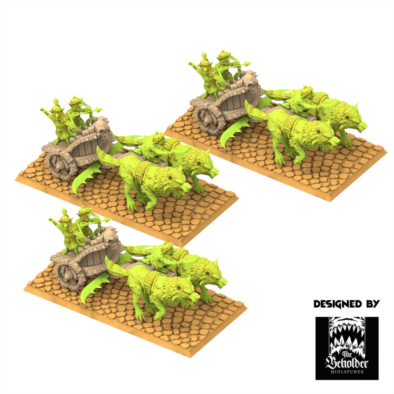 Orc & Goblin - Goblin Chariot Archer - The Black horde - The Beholder Miniatures