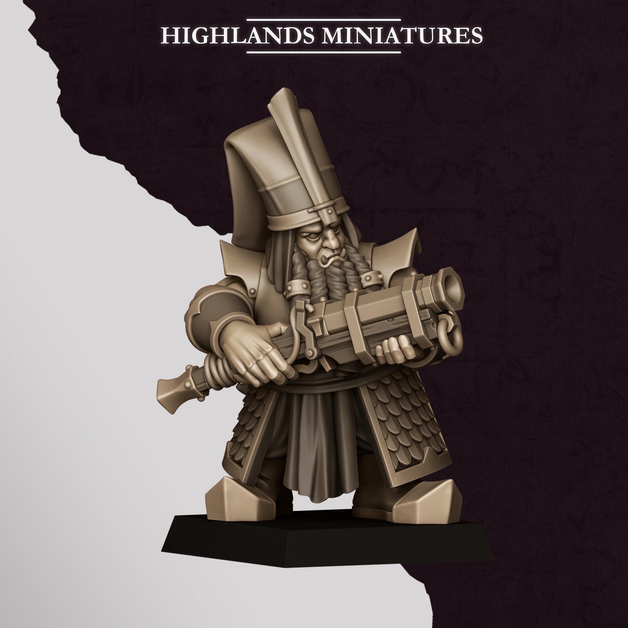 Chaos Dwarves - Shooter With Blunderbuss - Sons of Marduk - Highlands Miniatures