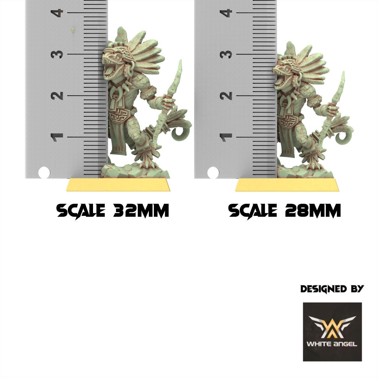 Lizardmen 28/32mm - Slippery Lizard Shaman - White Angel Miniatures