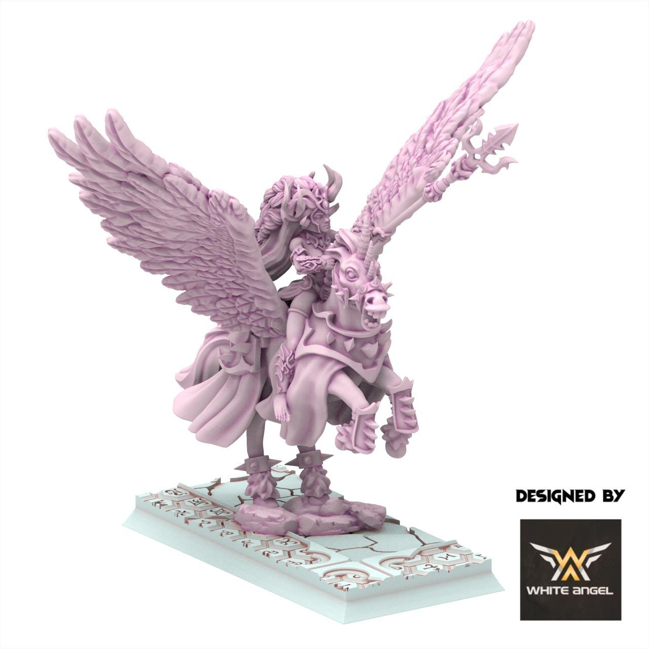 Dark Elves - Dark Mother on Pegasus - Slaves of Darkness - White Angel Miniatures