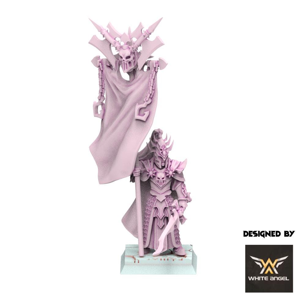 Dark Elves - Dark Standard Bearer - Slaves of Darkness - White Angel Miniatures