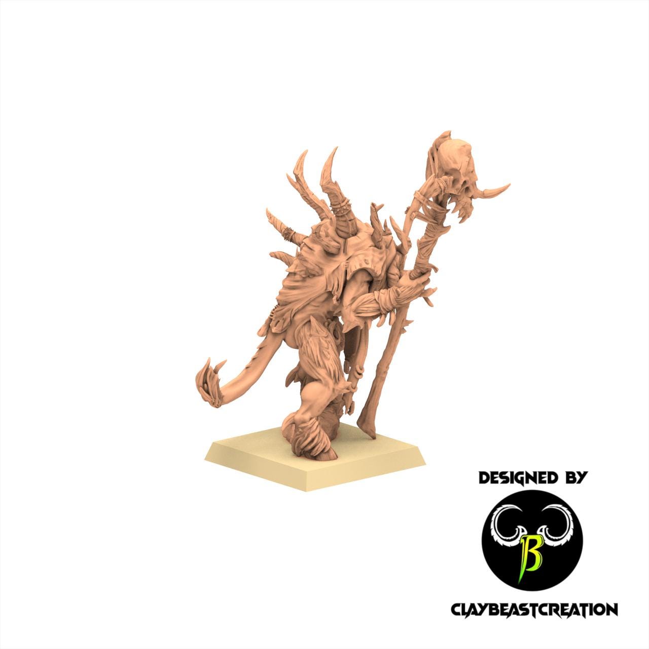 Beastmen - Shaman V4 of Chaos from the East - Fallen Beast - ClayBeastCreation