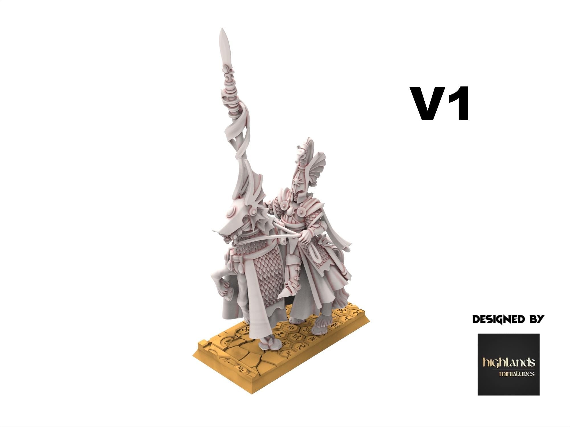 Hight Elves - Mounted Lord - AEGEAN - Highlands Miniatures