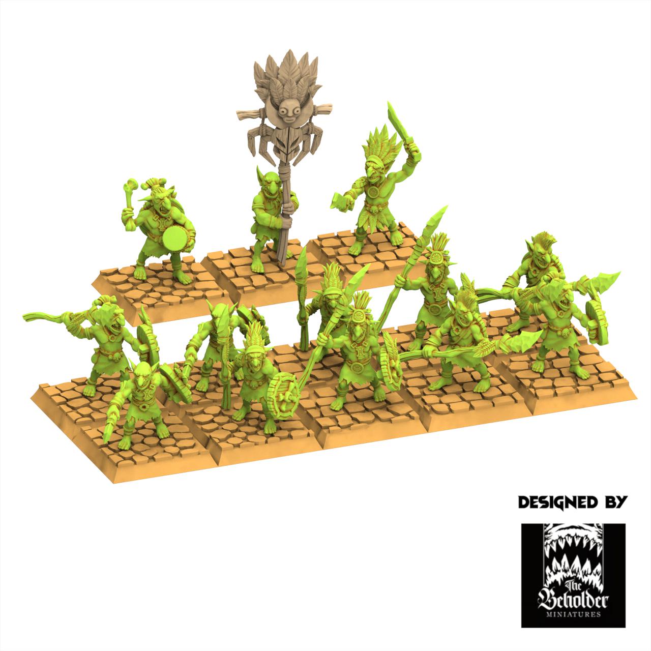 Orc & Goblin - Goblins Jungle Warriors - The Black horde - The Beholder Miniatures