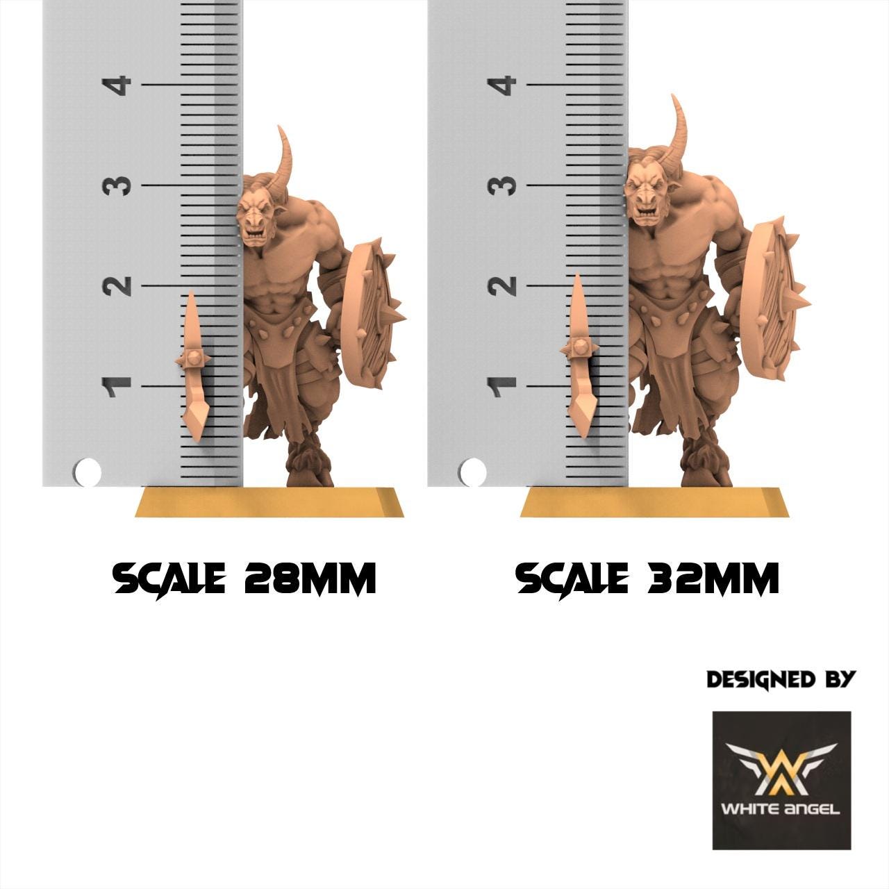 Beastmen - Warriors with Shield - White Angel Miniatures
