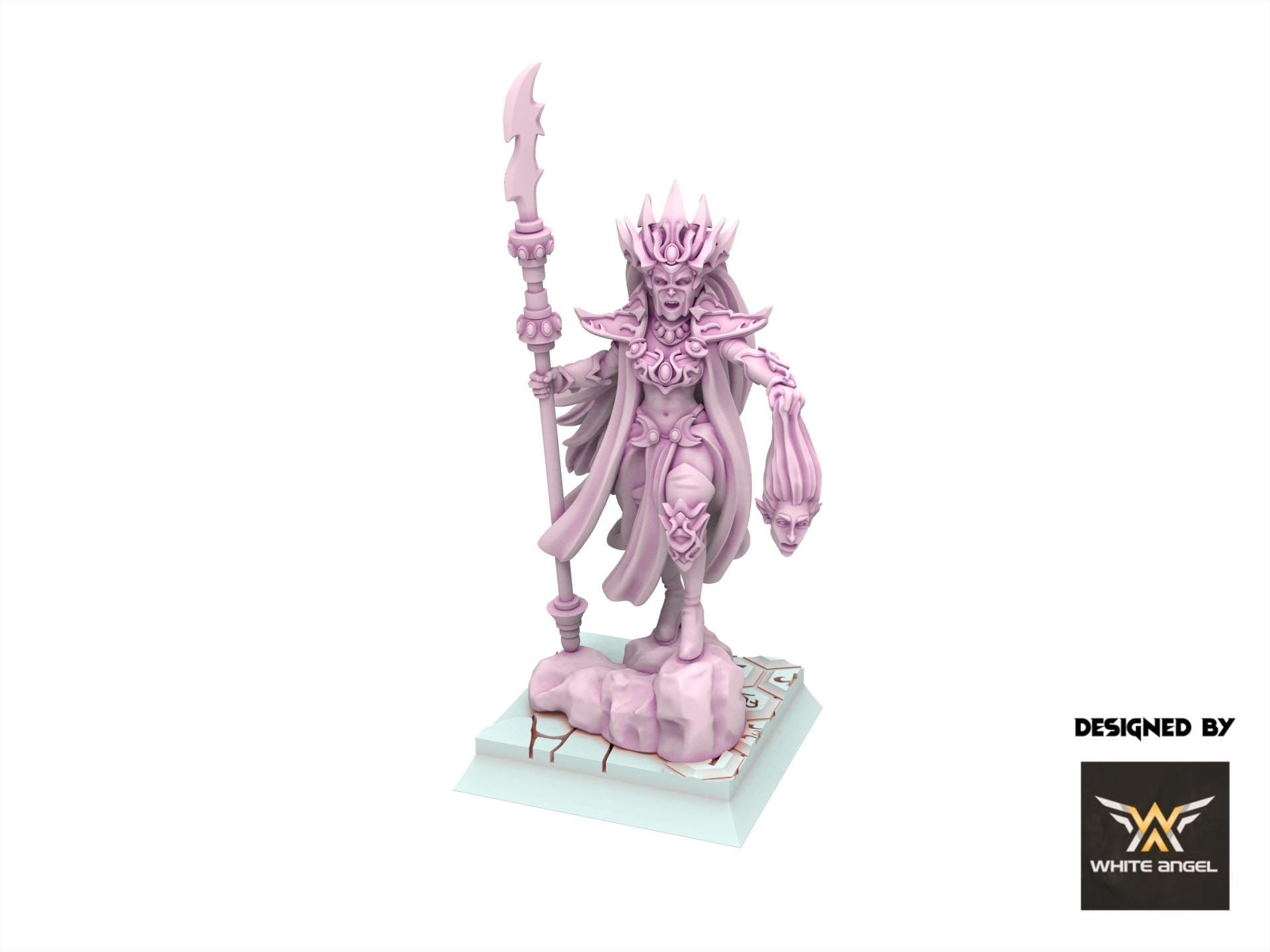 Dark Elves - Queen of the Dark Realm - Slaves of Darkness - White Angel Miniatures