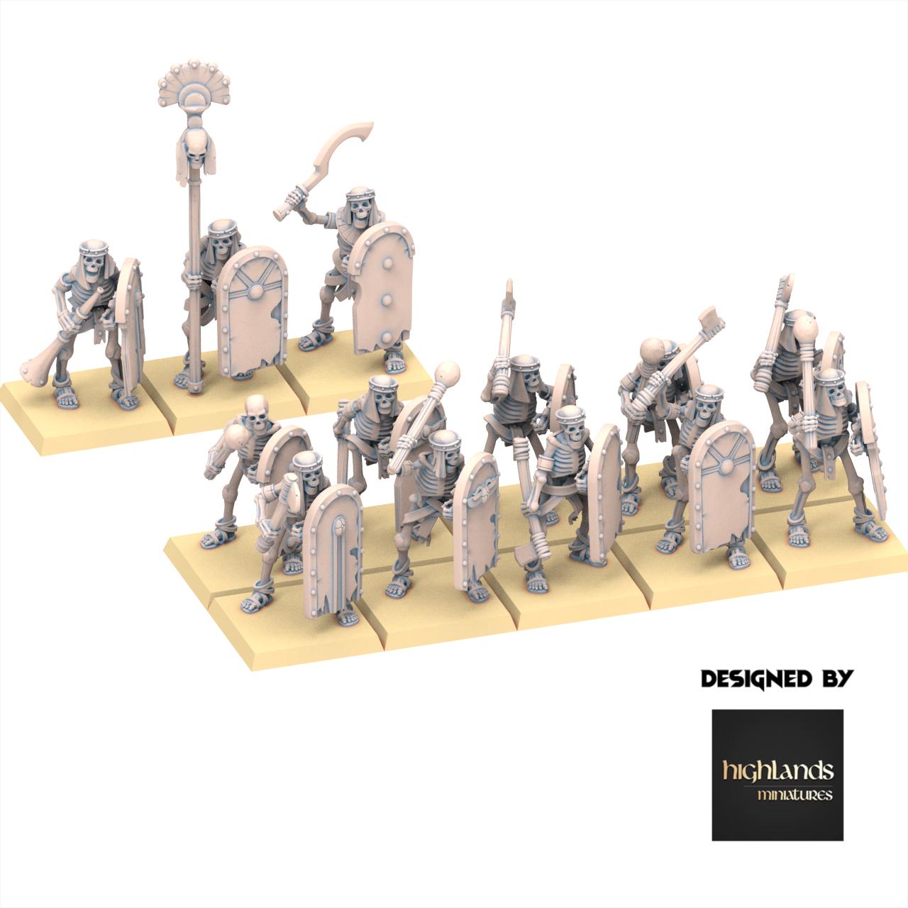 Eternal Dynasties - Ancient Skeletons with Hand Weapons - Eternal Dynasties - Highlands Miniatures