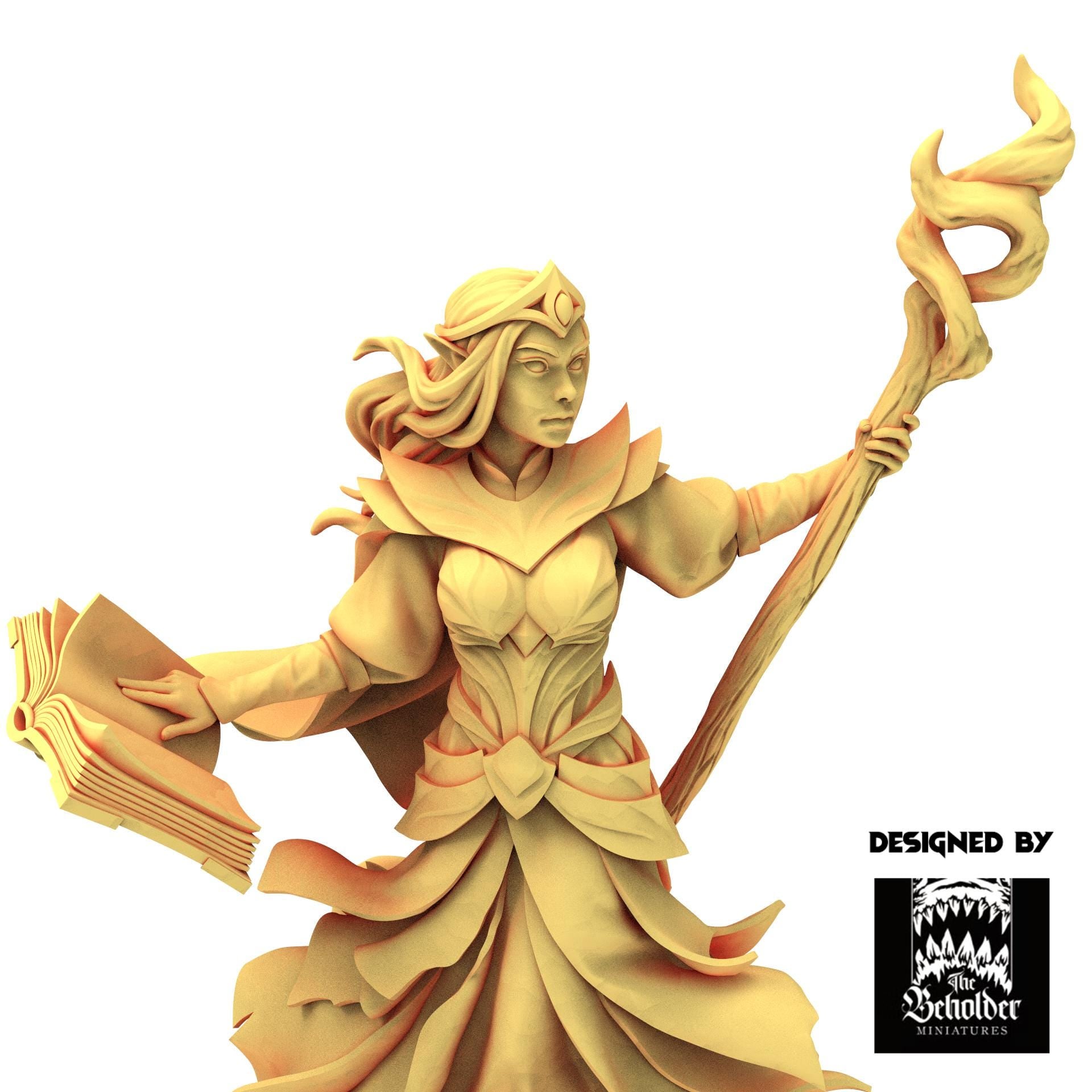 Sylvan Elves - Nuara, Whisper of the Trees - Evergreen Elves - The Beholder Miniatures